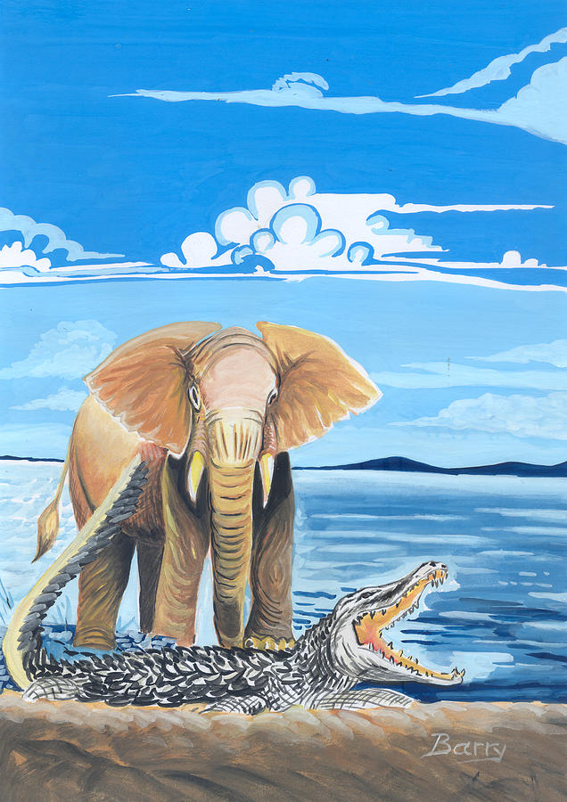 Animal Painting - Faune dAfrique centrale 02 by Emmanuel Baliyanga