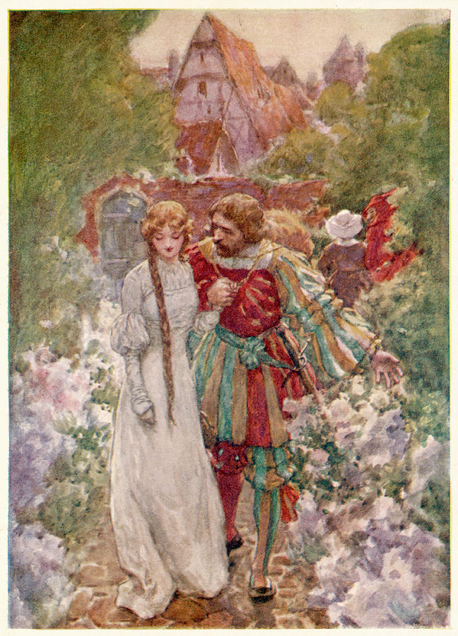 'faust' Faust Courts Marguerite Drawing by Mary Evans Picture Library