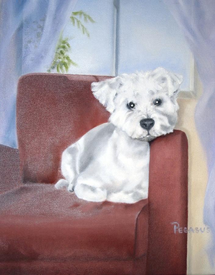 Dog Painting - Favorite Chair by Beverly Pegasus