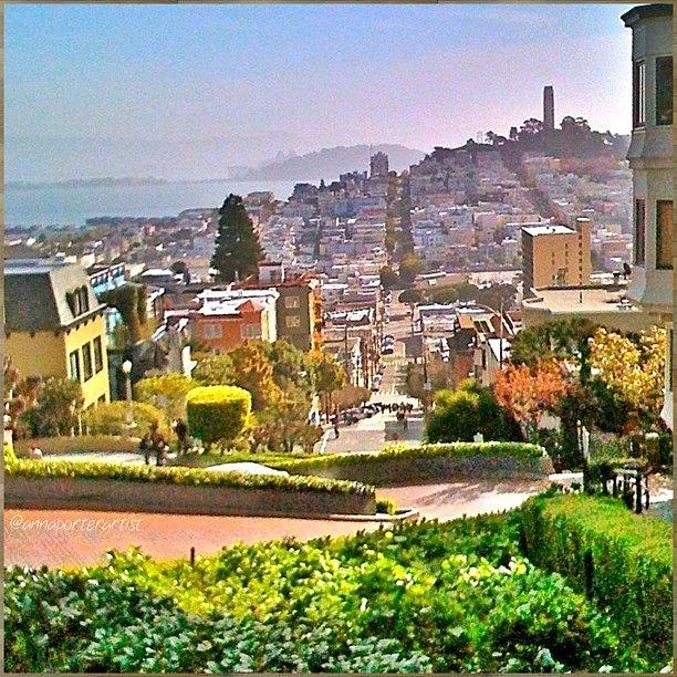 San Francisco Photograph - Favorite Places Lombard Street San Francisco California by Anna Porter