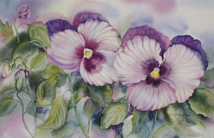 Pansies Painting - Favourite Garden Pansies by Heather Gallup Pansies Painting - Favourite Garden Pansies by Heather Gallup