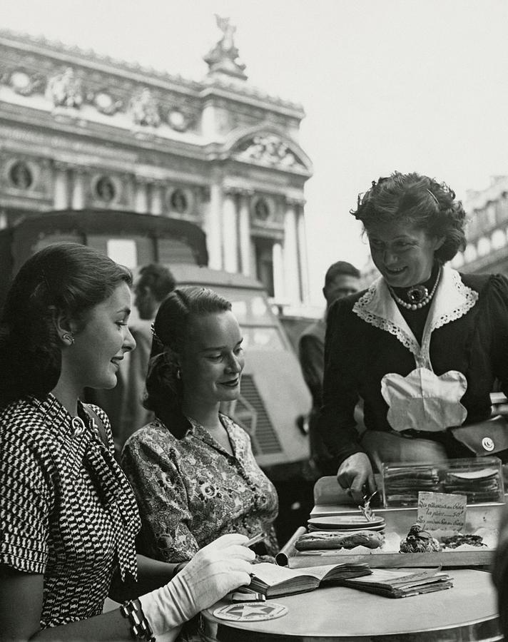 Fay Caulkins And Payne Payson Sitting At Cafe Photograph by Donald Honeyman Fay Caulkins And Payne Payson Sitting At Cafe Photograph by Donald Honeyman