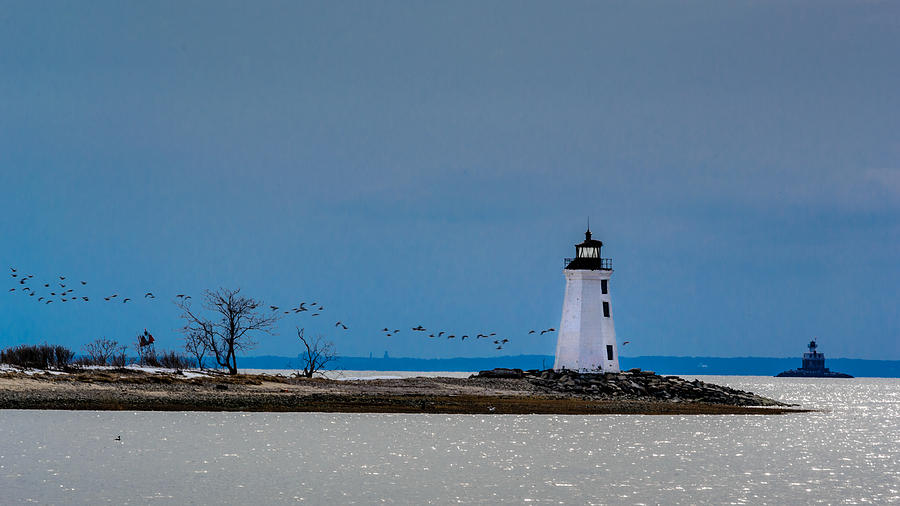 Fayerweather Island Light And Penfield Reef Beacon Photograph