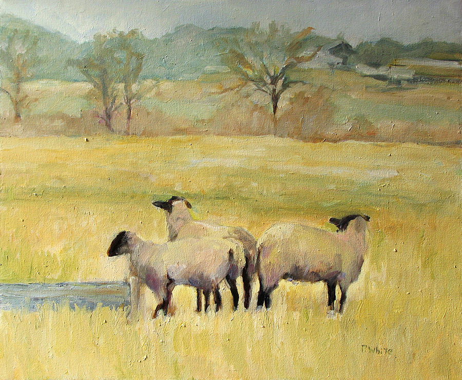 Fayetteville Sheep Painting by Pat White