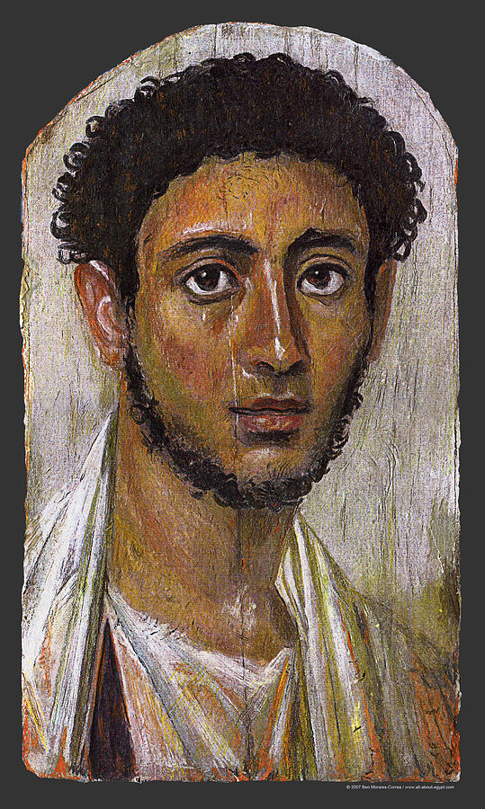 Portrait Painting - Fayum Male Mummy Portrait by Ben  Morales-Correa