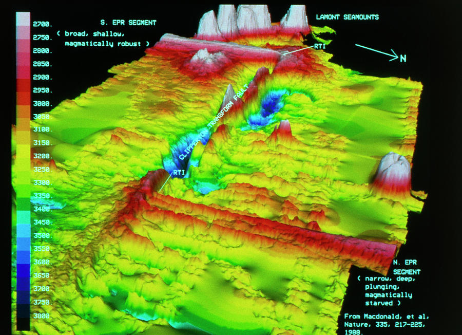 F/col 3d Map Of Part Of East Pacific Rise Photograph by Dr Ken Macdonald/science Photo Library