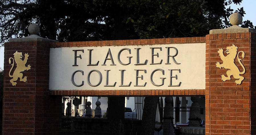 Lion Photograph - Flagler College sign by David Lee Thompson