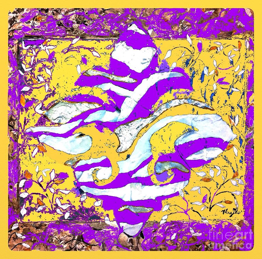 FDL in Purple and Gold Painting by Saundra Myles