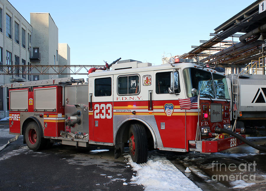 FDNY Engine 233 at 7 Alarm Fire Photograph by Steven Spak