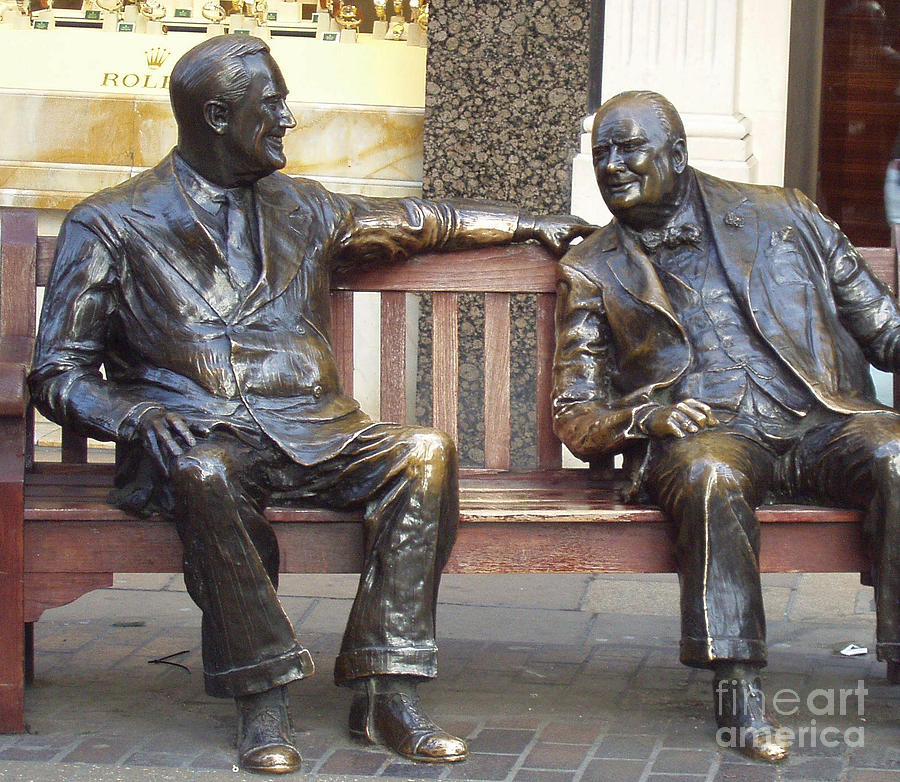 FDR and Churchill having a chat in London Photograph by John Telfer