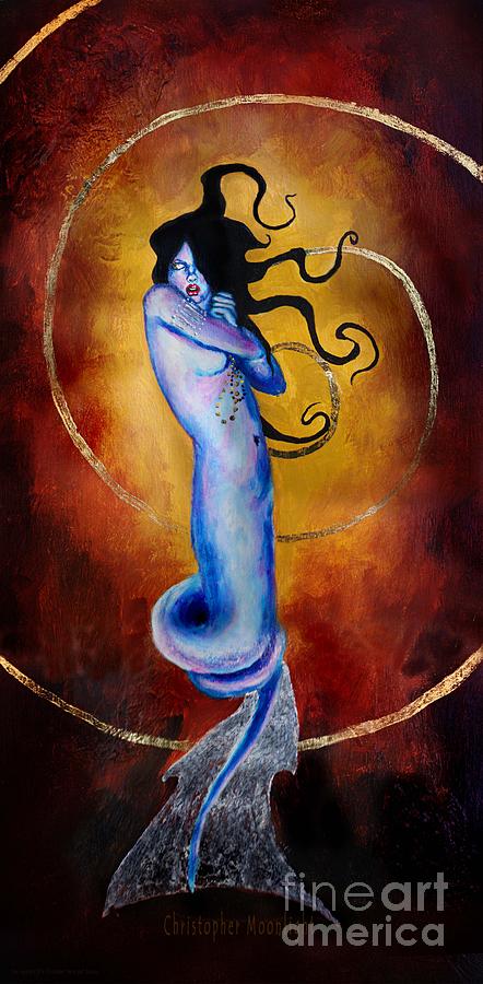 Mermaid Painting - Fear by Christopher Moonlight