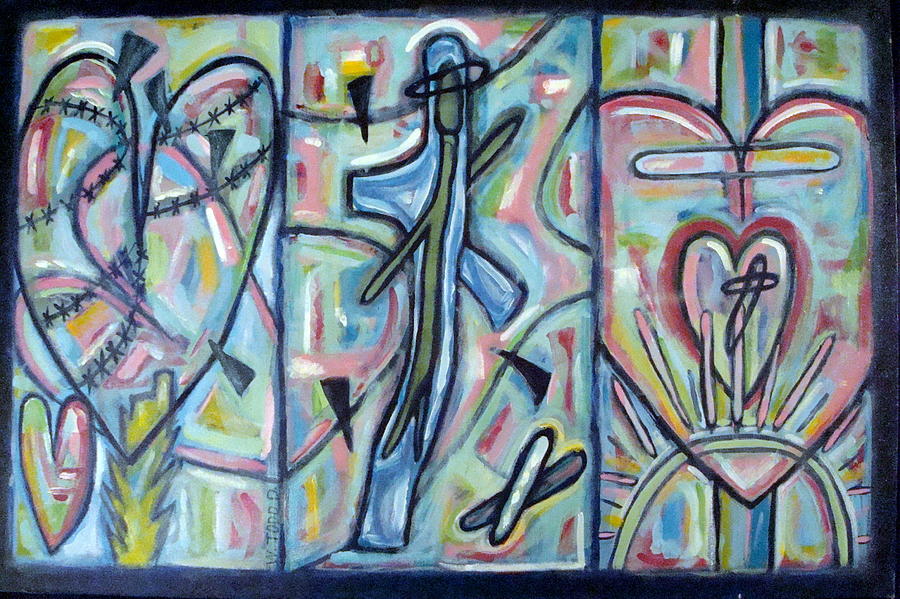 Cross Painting - Fear Salvation and The Release of Death  by W  Todd Durrance
