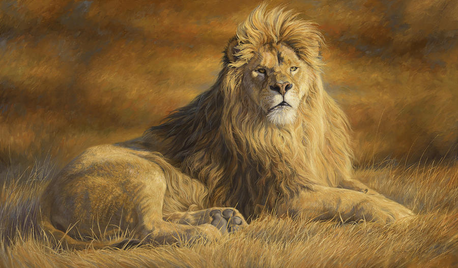 Lion Painting - Fearless by Lucie Bilodeau