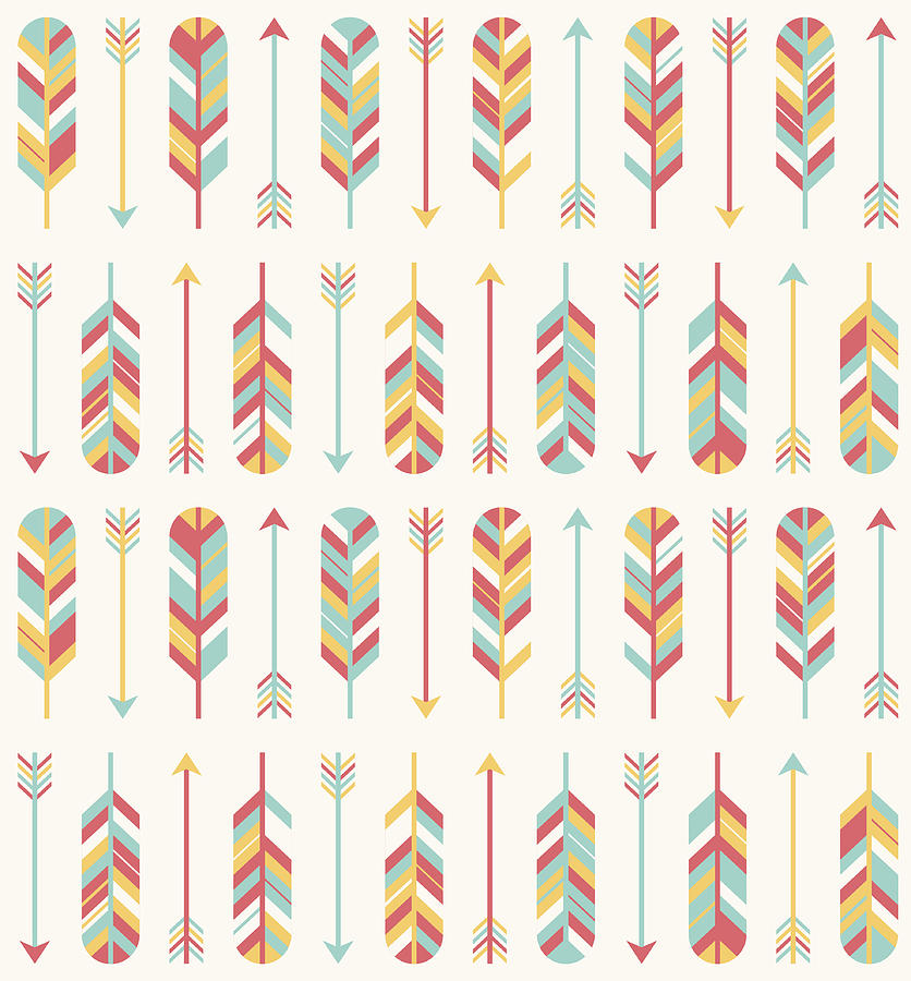 Feather and Arrow Pattern Drawing by Hey Darlin