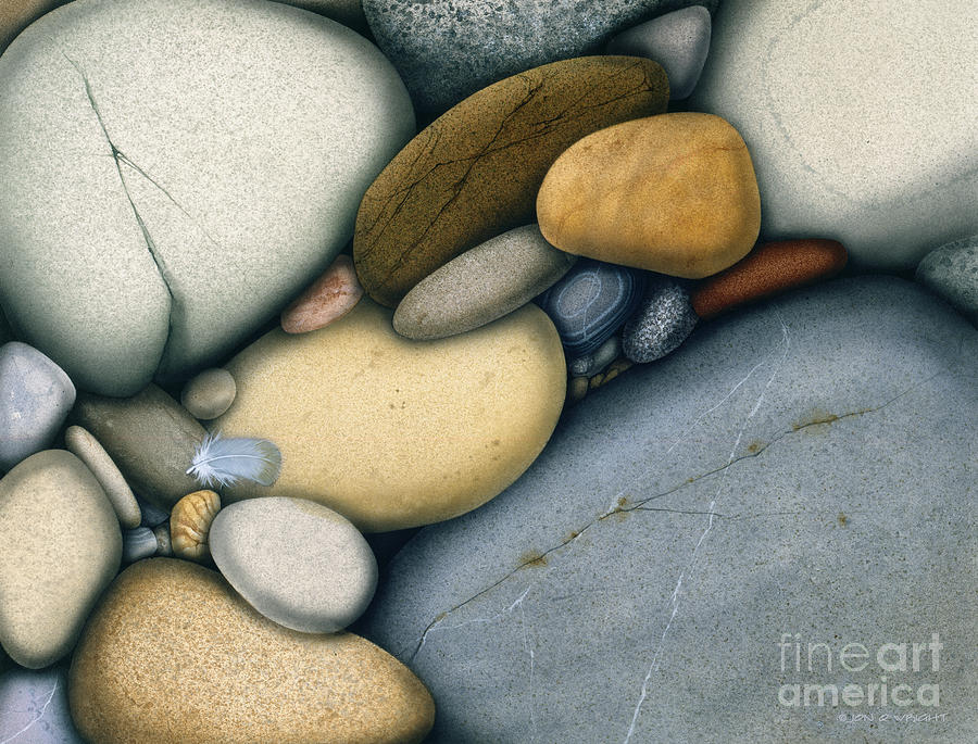 Feather and Stones Painting by JQ Licensing