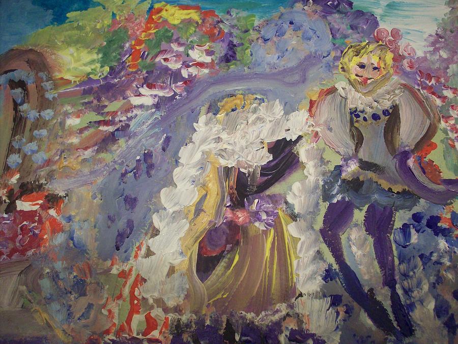 Feather boa dance Painting by Judith Desrosiers