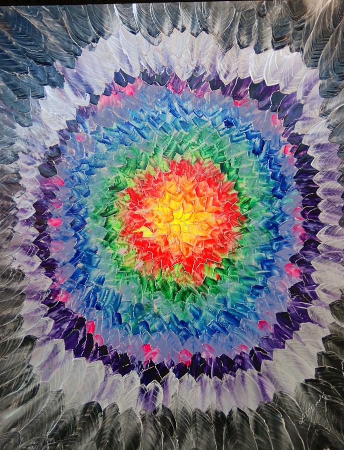 Feather Kaleidoscope  Painting by Lynda McDonald