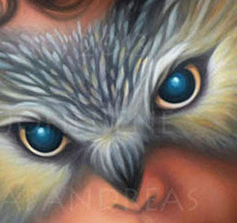 Owl Painting - Feathered Friend by Johniene Papandreas