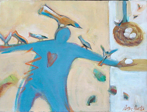 Man Painting - Feathered Friends by Patton Hunter Man Painting - Feathered Friends by Patton Hunter
