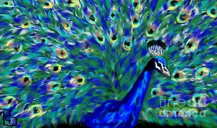 Peacock Painting - Feathered In Fancy by LCS Art