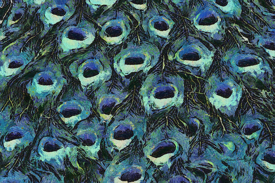 Peacock Digital Art - Feathers Abstract by Ernest Echols