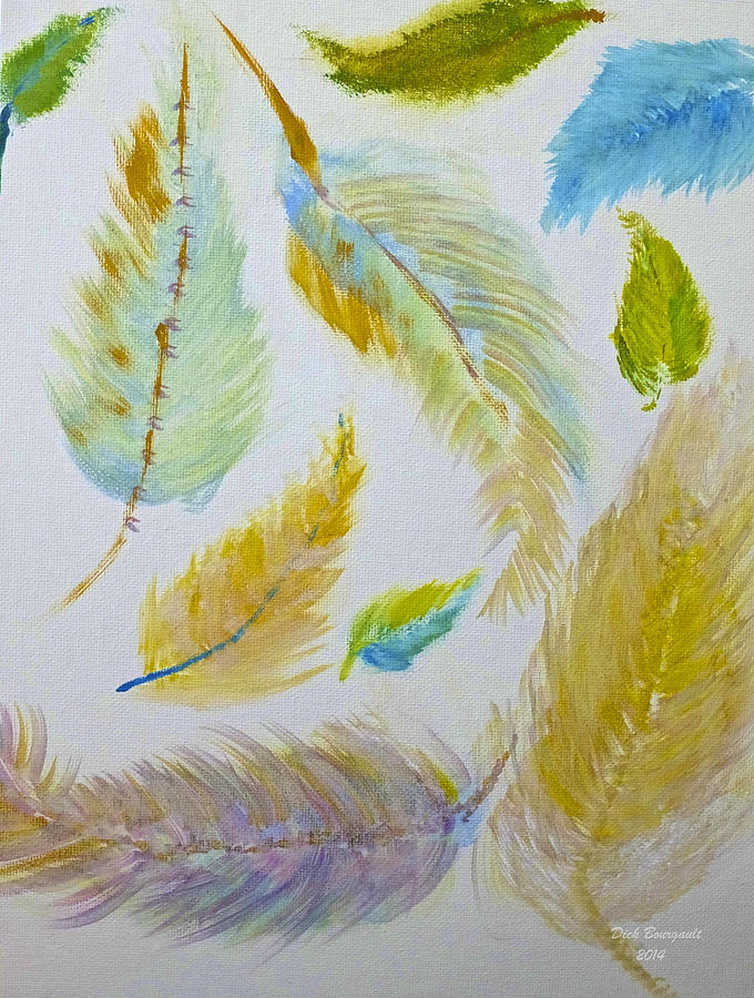 Feathers Painting by Dick Bourgault