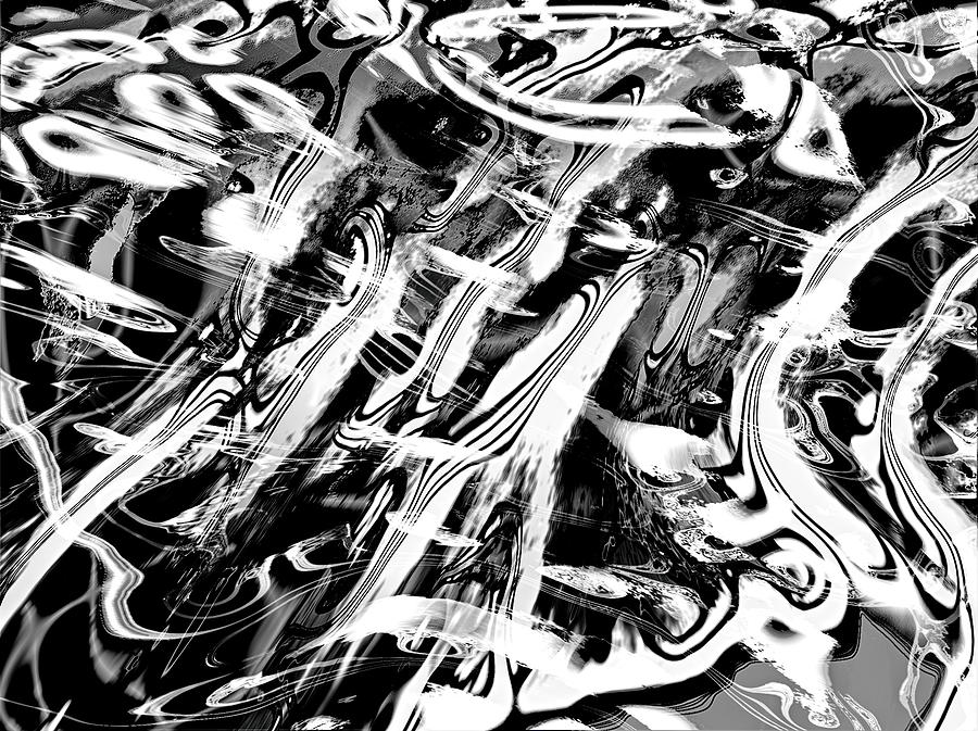 Black And White Abstract Digital Art