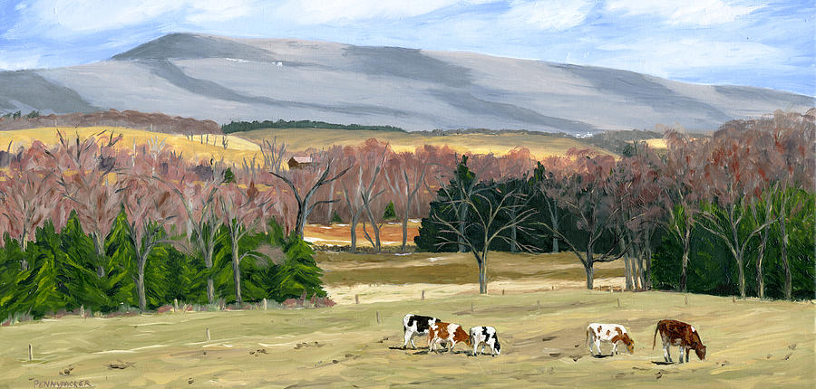 February at Bear Meadows Farm Painting by Barb Pennypacker
