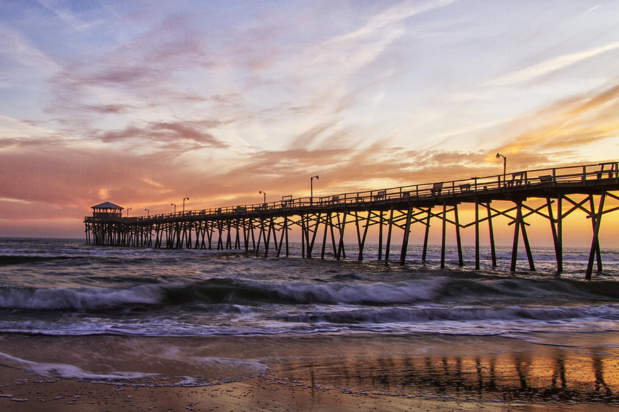 Febuary Sunset on Atlantic Beach North Carolina Photograph by Bob Decker