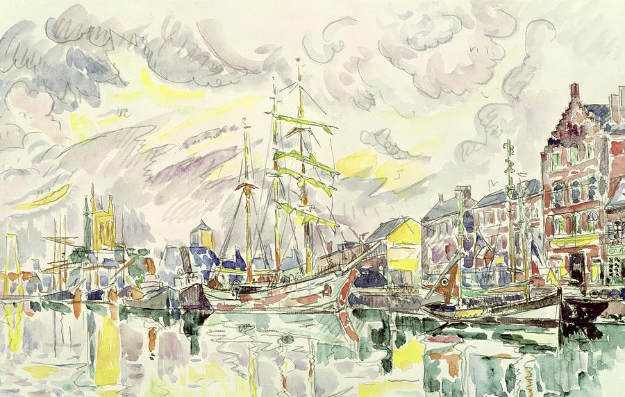Boat Painting - Fecamp by Paul Signac