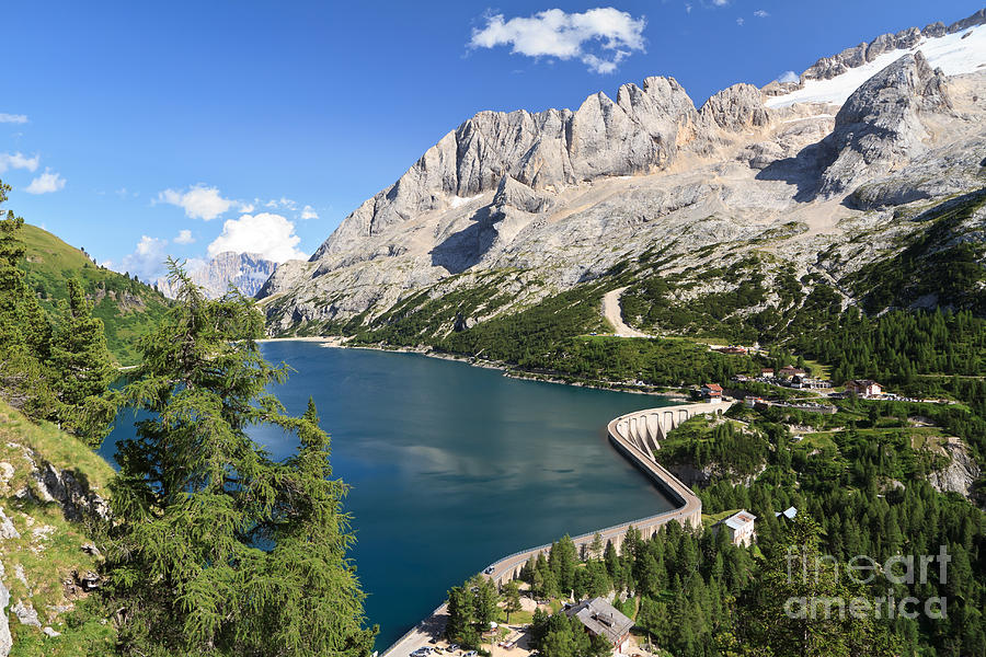 Fedaia pass with lake Photograph by Antonio Scarpi