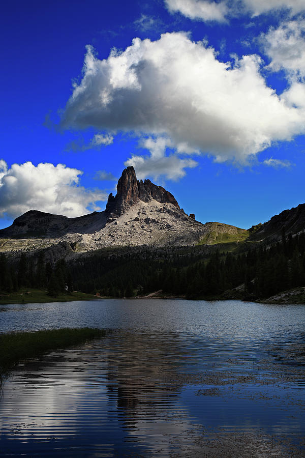 Veneto Photograph - Federa Lake Lago Federa And Peak Of by Max Paoli Veneto Photograph - Federa Lake Lago Federa And Peak Of by Max Paoli