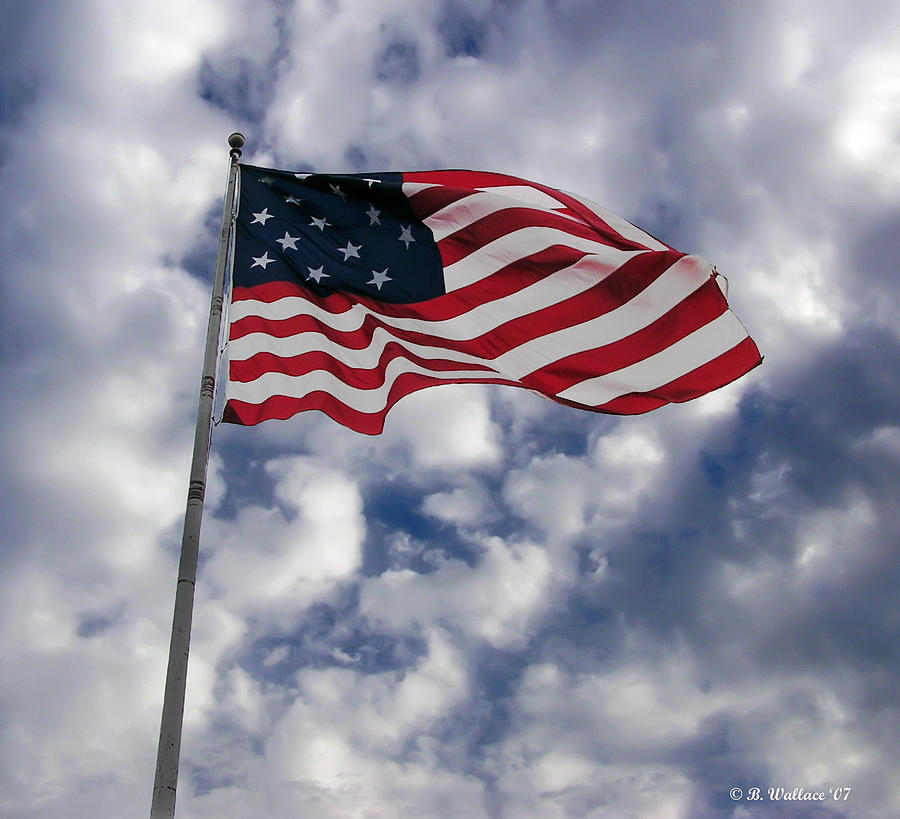 Up Movie Photograph - Federal Hill Flag by Brian Wallace