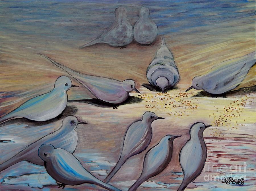 Feed the Birds Painting by Caroline Street