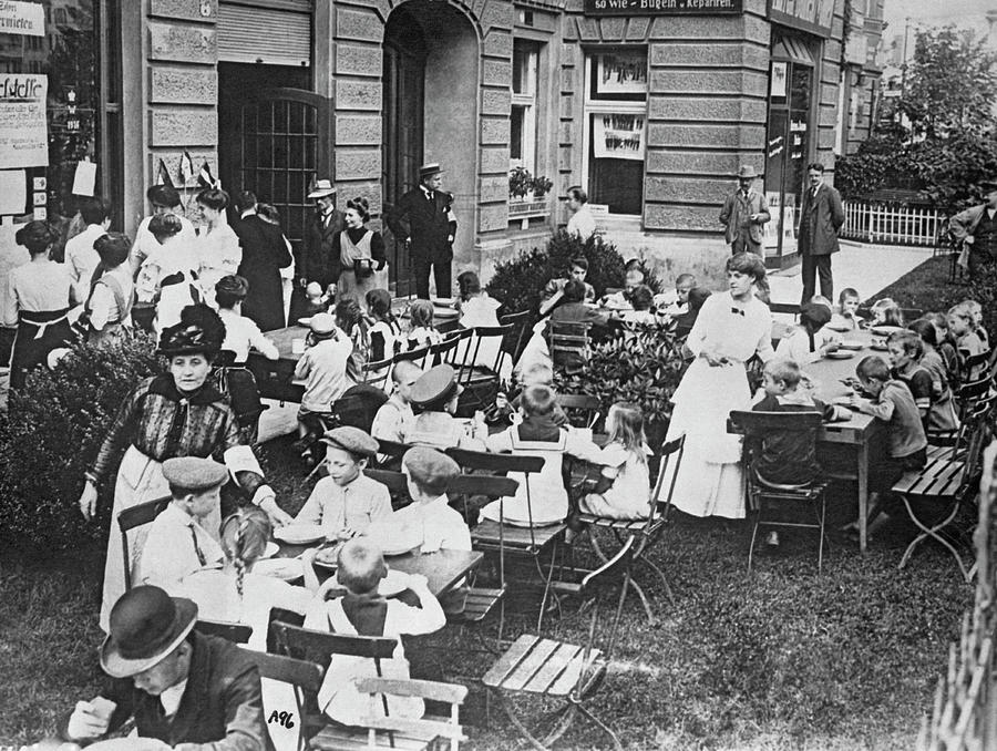 Feeding German Children Photograph by Underwood Archives