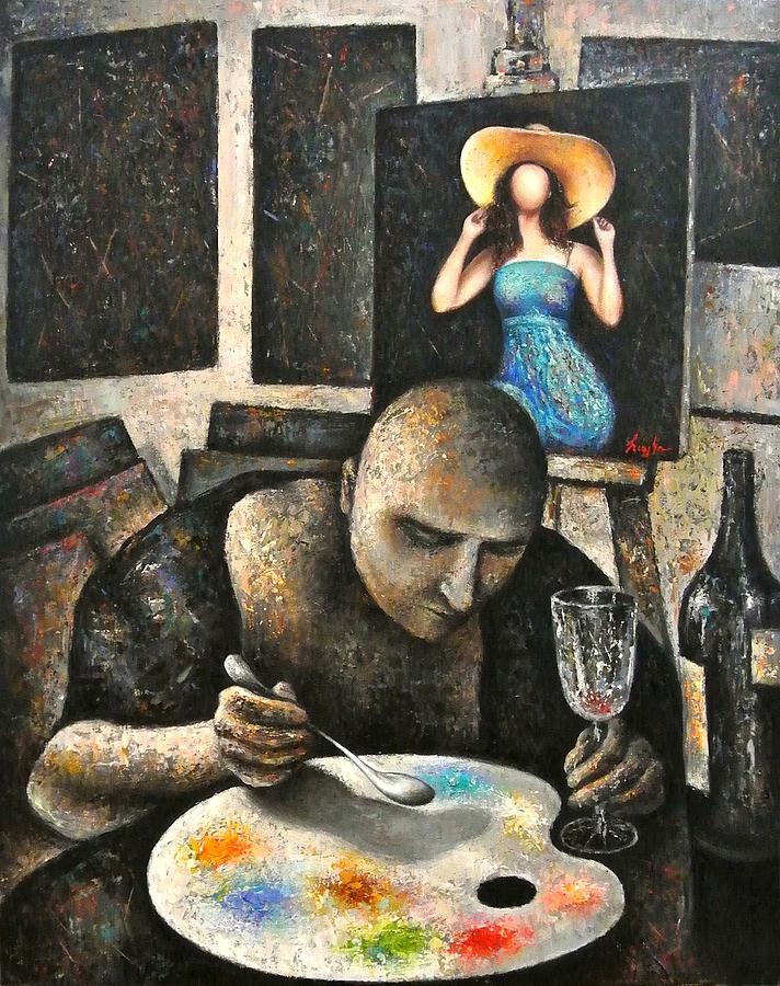 Wine Painting - Feeding The Soul by Hayk Matsakyan