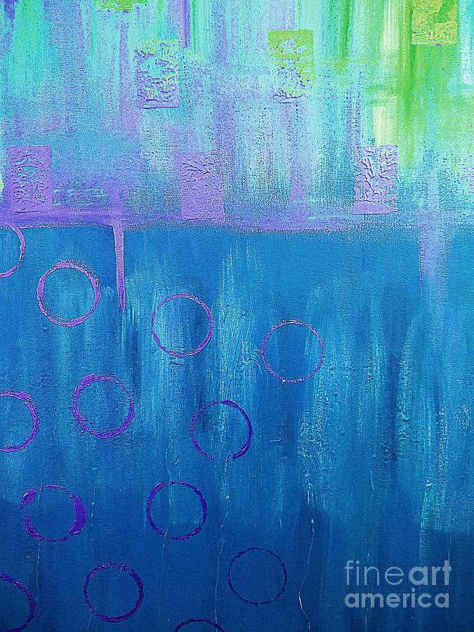 Feeling Blue Abstract Painting by Saundra Myles