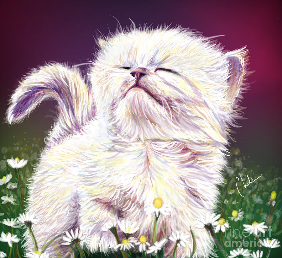 Kittens Digital Art - Feeling it by Chelsea Perez