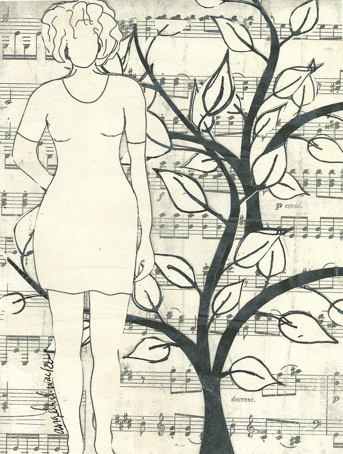 Feeling ONE with Nature Drawing by Angela L Walker