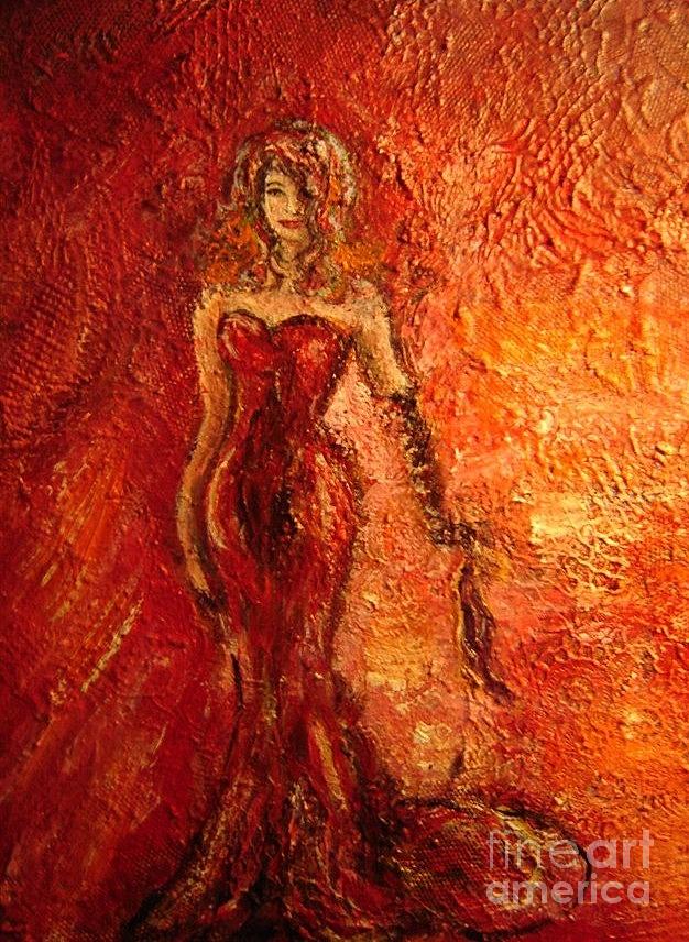 Female Painting - Feeling Red by Vicki Wynberg