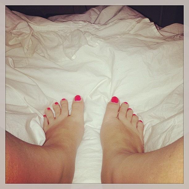 Bed Photograph - #feet #bed #dontwannagetup by Lacy Jones