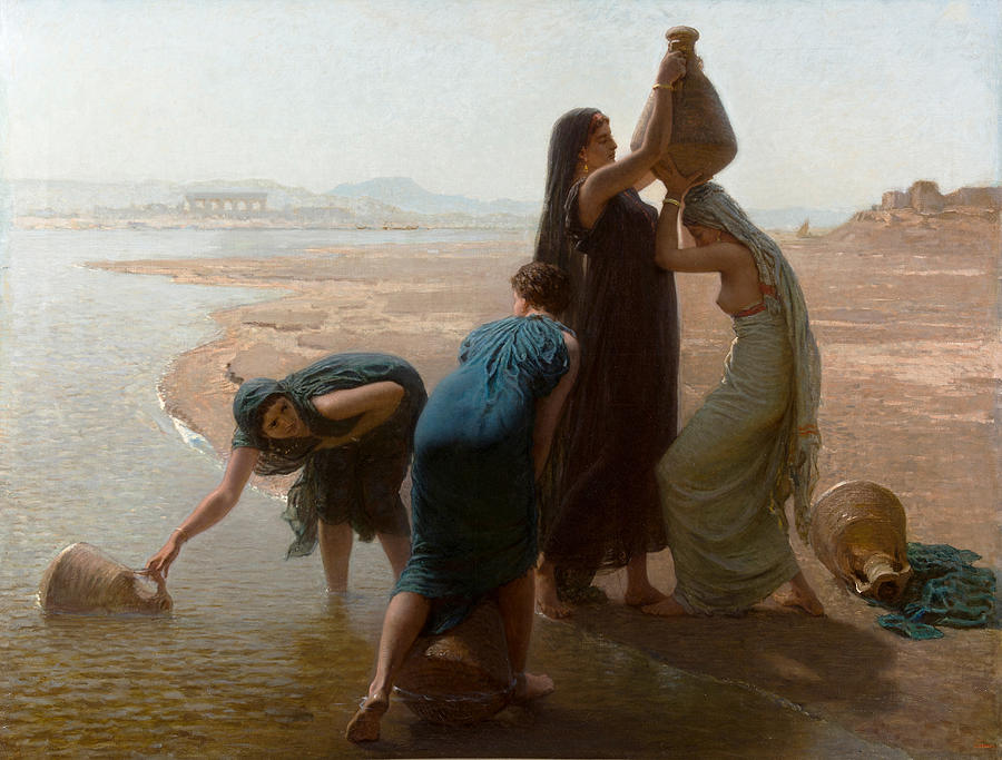 Fellaheen Women by the Nile Painting by Leon Belly