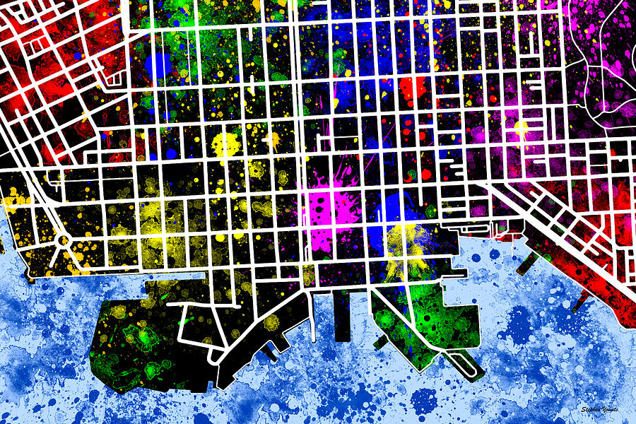 Baltimore Digital Art - Fells Point Map by Stephen Younts