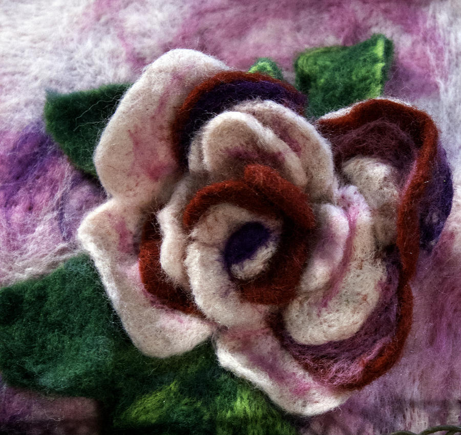 Felted Rose Mixed Media by Shelley Bain