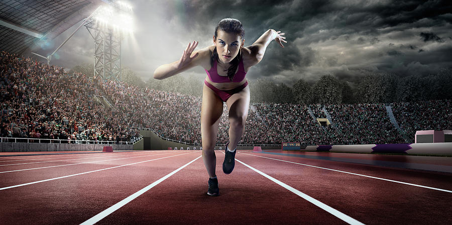 Female Athlete Sprinting Photograph by Dmytro Aksonov