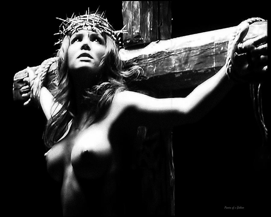 Inspirational Photograph - Female Christ Black and White by Ramon Martinez