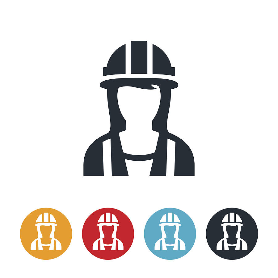 Female Construction Worker Icon Drawing by Appleuzr