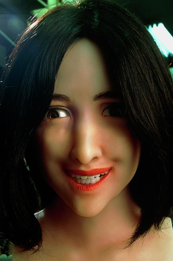 Android Photograph - Female Face Robot by Peter Menzel/science Photo Library Android Photograph - Female Face Robot by Peter Menzel/science Photo Library