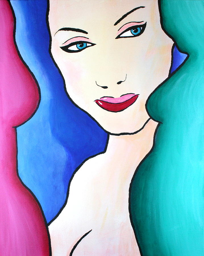 Female Painting - Female Face Shapes And Forms by Bob Baker Female Painting - Female Face Shapes And Forms by Bob Baker
