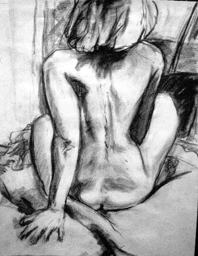 Female Nude Drawing - Female Figure by Ruth Renshaw
